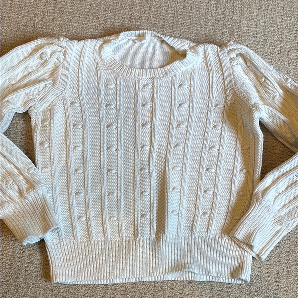 Crewcuts girls White Textured Knit Sweater